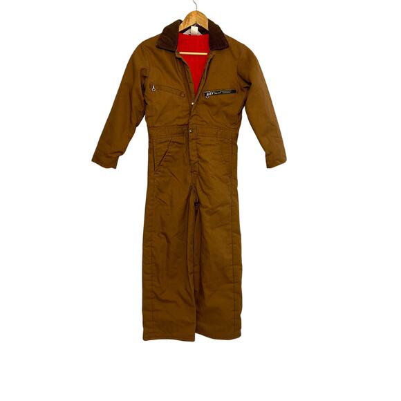 Vtg Kids Brn Key Imperial Outerwear Overall Jump Suit,SZ 12, Quilted lining - Picture 1 of 11